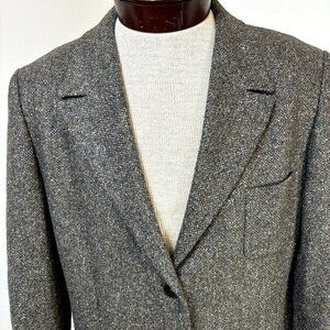 Zanella‎ Kara Size 14 Women's Blazer Gray Wool Blend Coat Jacket Made in Italy